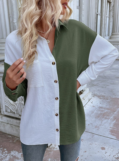 Colour Matching Long Sleeve Shirt