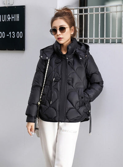 Short Thick Buckle Slim Cotton-padded Jacket