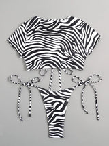 Zebra Print Two Piece Bikini