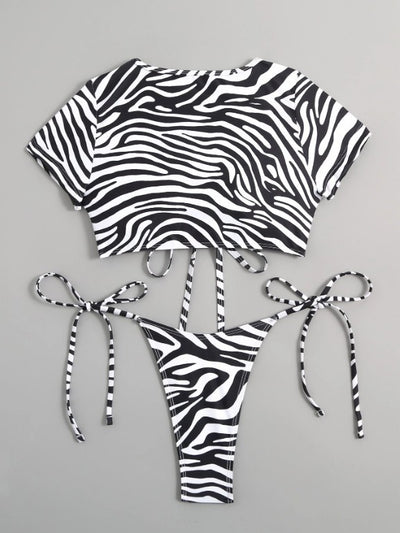 Zebra Print Two Piece Bikini