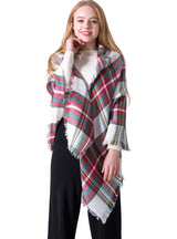 Colorful Plaid Double-sided Cashmere-like Plaid Scarf