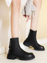 Short Tube High Zipper Thick Bottom Martin Boots