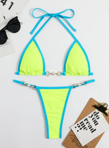 Solid Color Sexy Strap Bikini