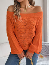 Leisure Solid Color Lantern Sleeve Sweater