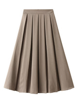 Retro Pleated Elastic High Waist Skirt