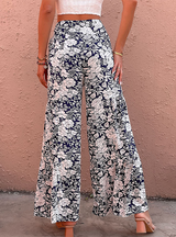 Printed High Waist Micro Flared Pants