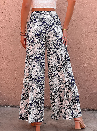 Printed High Waist Micro Flared Pants