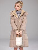 Long Over-the-knee Slim Hooded Coat