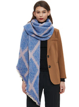 Women Checked Diagonal Scarf