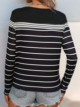 Casual Striped Long Sleeve T-shirt