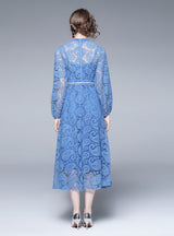 Crocheted Openwork Lace Slim Dress