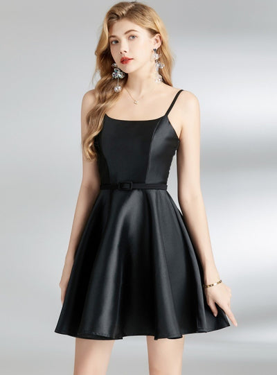 Slim Waist Suspender Dress