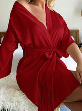 Sexy Silk Short Sleeve Nightgown