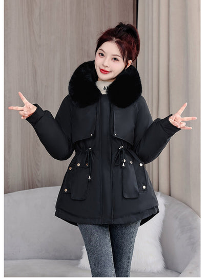 Thickened Pie Overcomes Hooded Down Coat