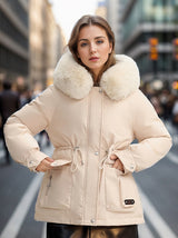 Women Hood Slim Waist Down Jacket