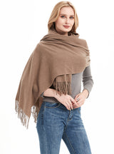 Bristle Fringed Solid Color Scarf