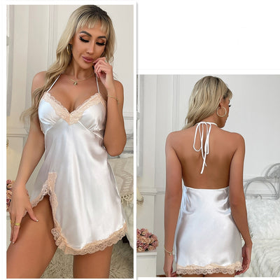 Sexy Suspender Lace Stitching Pajamas