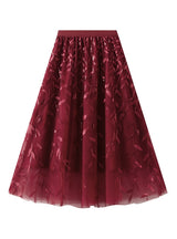 Sparkling Sequined Leaf Gauze Skirt