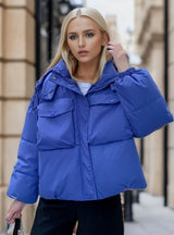 Short Pocket Cotton-padded Down Jacket