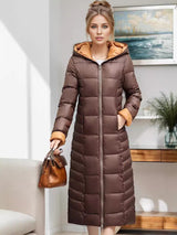 Long Hooded Slim Fit Cotton-padded Coat