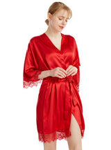 Short Sleeve Silk Ice Silk Home Nightgown