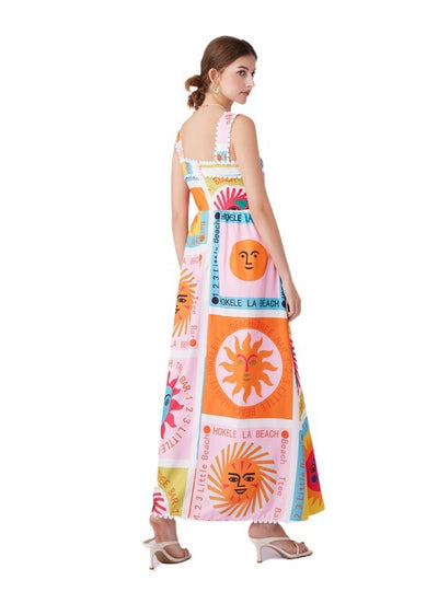 Summer Holiday Printed Suspender Dress