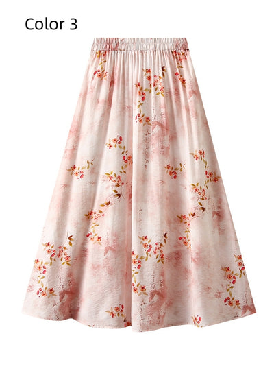 Print Tencel Cotton and Linen Skirt