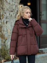 Fashion Short Pocket Cotton-padded Down Jacket