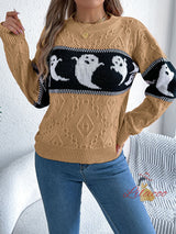 Halloween Contrast Long Sleeve Sweater