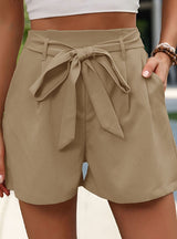 Casual Ladies Lace-up Wide-leg Pants Shorts