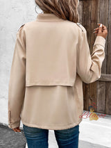 Solid Color Stand Collar Jacket Coat