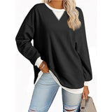 Solid Color Round Neck Loose Top