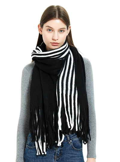 Wool Warm Scarf Pinstripe Scarf