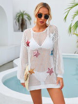 Beach Hollow Five-pointed Star Long Sleeve Cover Up