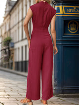 Sleeveless Solid Color Jumpsuit