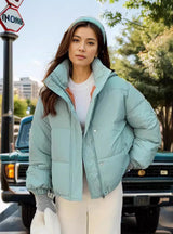 Color Matching Thick Winter Loose Down Coat