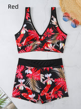 Boxer Print Sports Backless Swimsuit