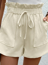 Apricot Casual Elastic Pocket Shorts