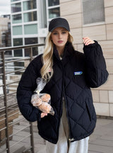 Loose Vertical Collar Cotton-padded Jacket