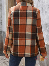 Plaid Retro Lapel Jacket Coat