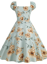 Printed Silm Waist Retro Hepburn Dress