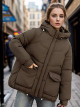 Short Hooded Padded Down Coat