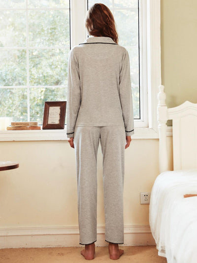 Long-sleeved Pant Pajamas Suit