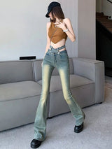 Cross High Waist Micro-pull Jeans