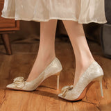 Stiletto Heel Applique High Heels Wedding Shoes