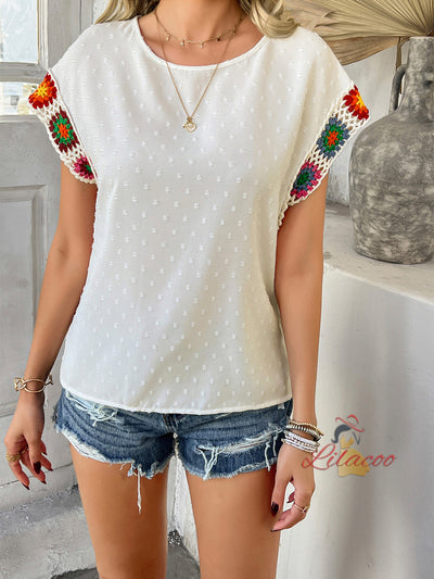 Casual Contrast Polka-dot Short-sleeved Shirt