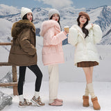 Removable Thick Silm Waist Fur Down Coat