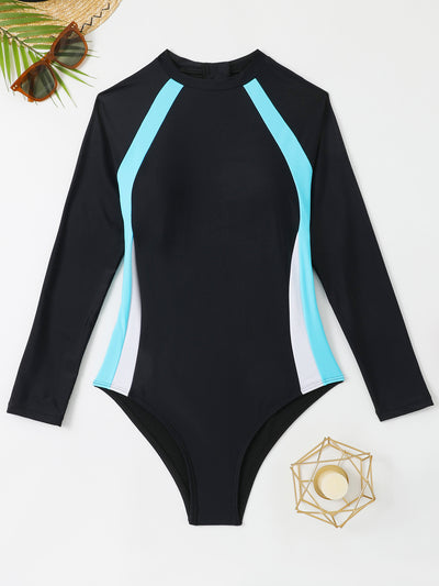 One-piece Triangle Long Sleeve Swimsuit