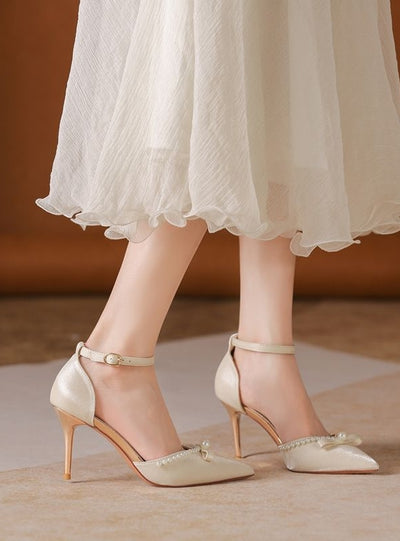 Pearl Chain Beaded Wedding Shoes