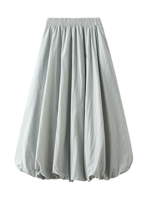 High Waist and Slim Flower Bud Lantern Skirt